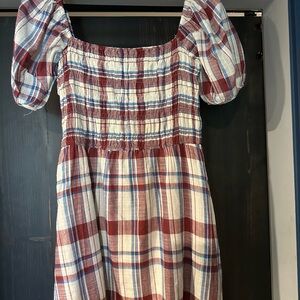 Entro Red and Blue Plaid Dress